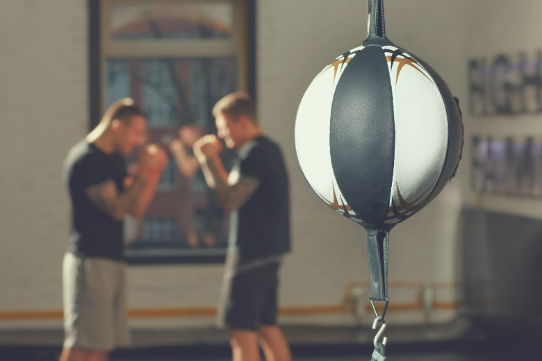 A double end bag is a great home gym or garage gym addition that can develop your quickness and eye/hand coordination