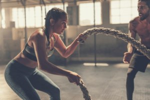 A battle rope anchor will help you perform resistance training for crossfit workouts.