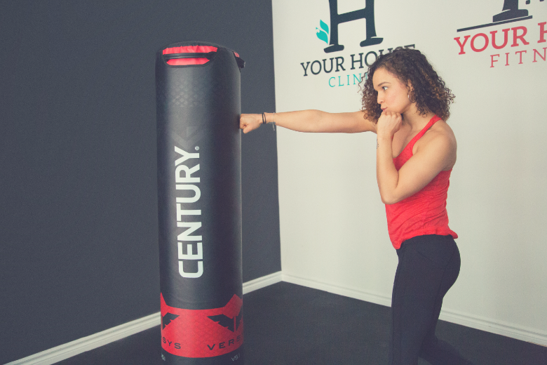 Many people also use a freestanding heavy bag to relieve stress after a long day.