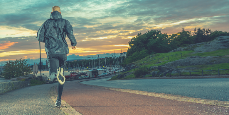 A chest light for running at night will help you to be seen at night by oncoming traffic.