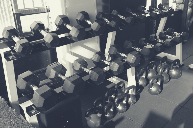 A dumbbell weight rack is a great addition to any garage gym.